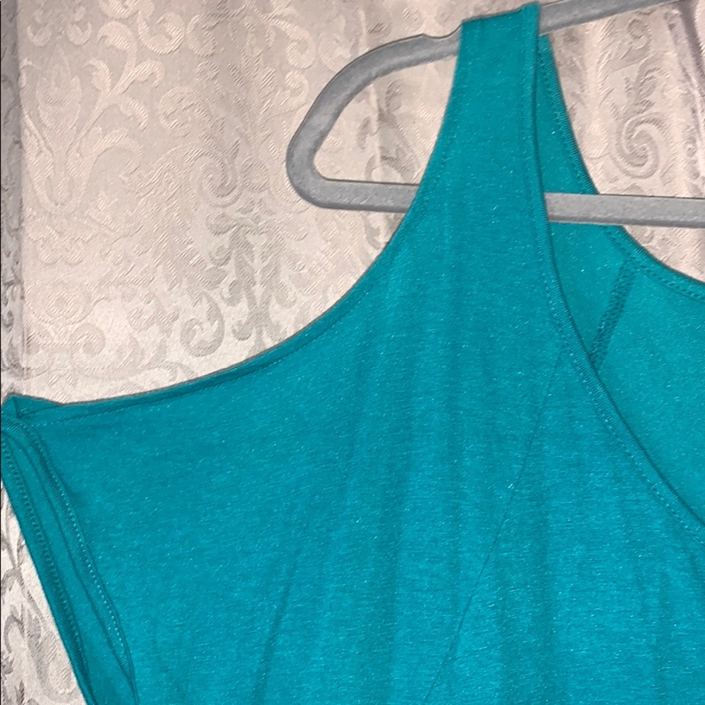 Teal top with shoulder cutouts size Large